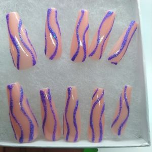 Purple Sugar Swirl Press on Nails